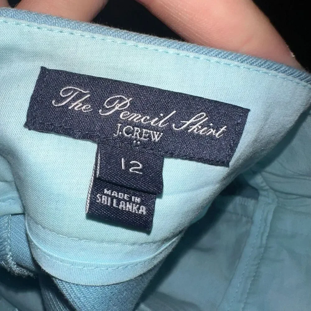 J Crew The Pencil business casual size 12 professional blue skirt